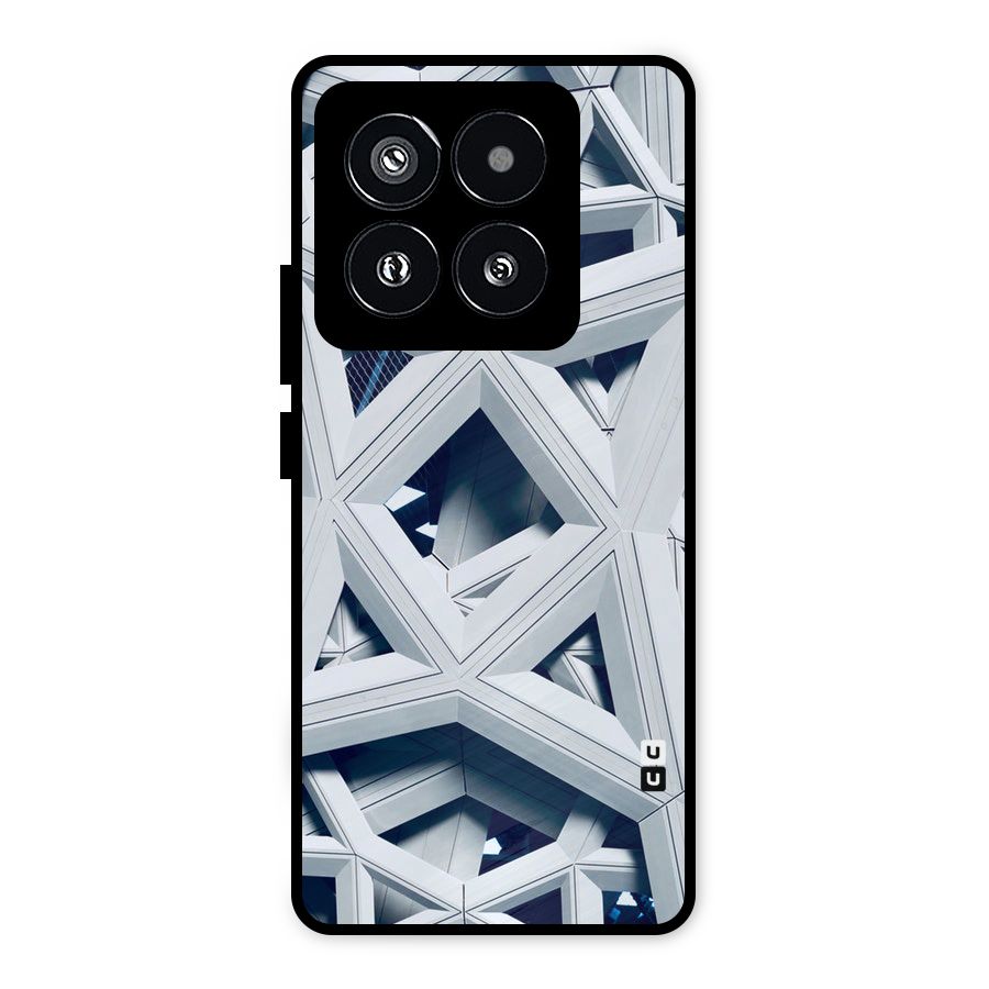 Abstract White Lines Metal Back Case for Xiaomi 14 Pro