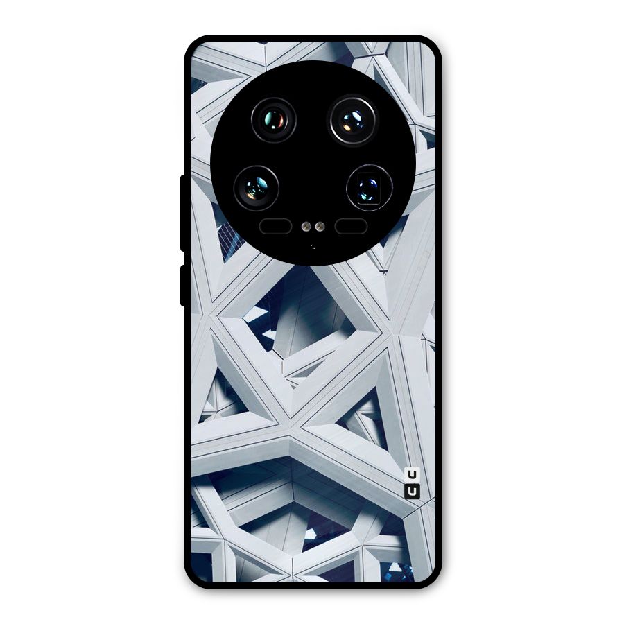 Abstract White Lines Metal Back Case for Xiaomi 14 Ultra