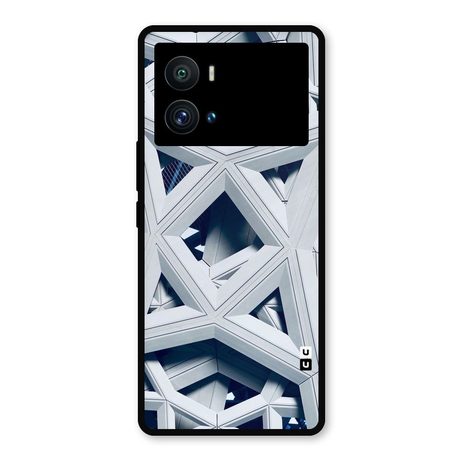 Abstract White Lines Metal Back Case for iQOO 9 Pro