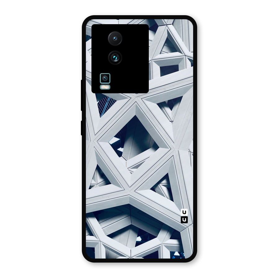 Abstract White Lines Metal Back Case for iQOO Neo 7