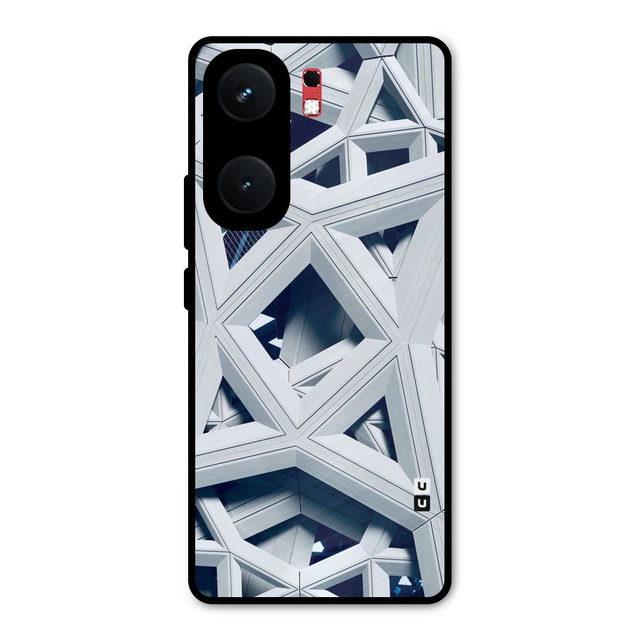 Abstract White Lines Metal Back Case for iQOO Neo 9 Pro