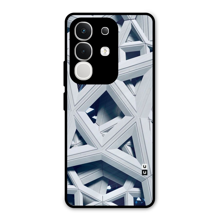 Abstract White Lines Metal Back Case for iQOO Z10x