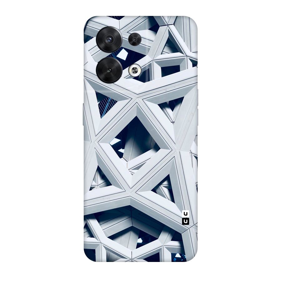 Abstract White Lines Original Polycarbonate Back Case for Oppo Reno8 5G