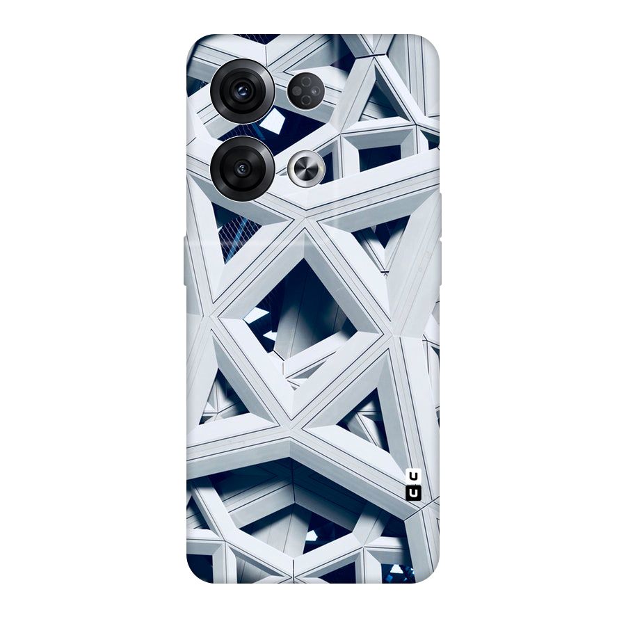 Abstract White Lines Original Polycarbonate Back Case for Oppo Reno8 Pro 5G