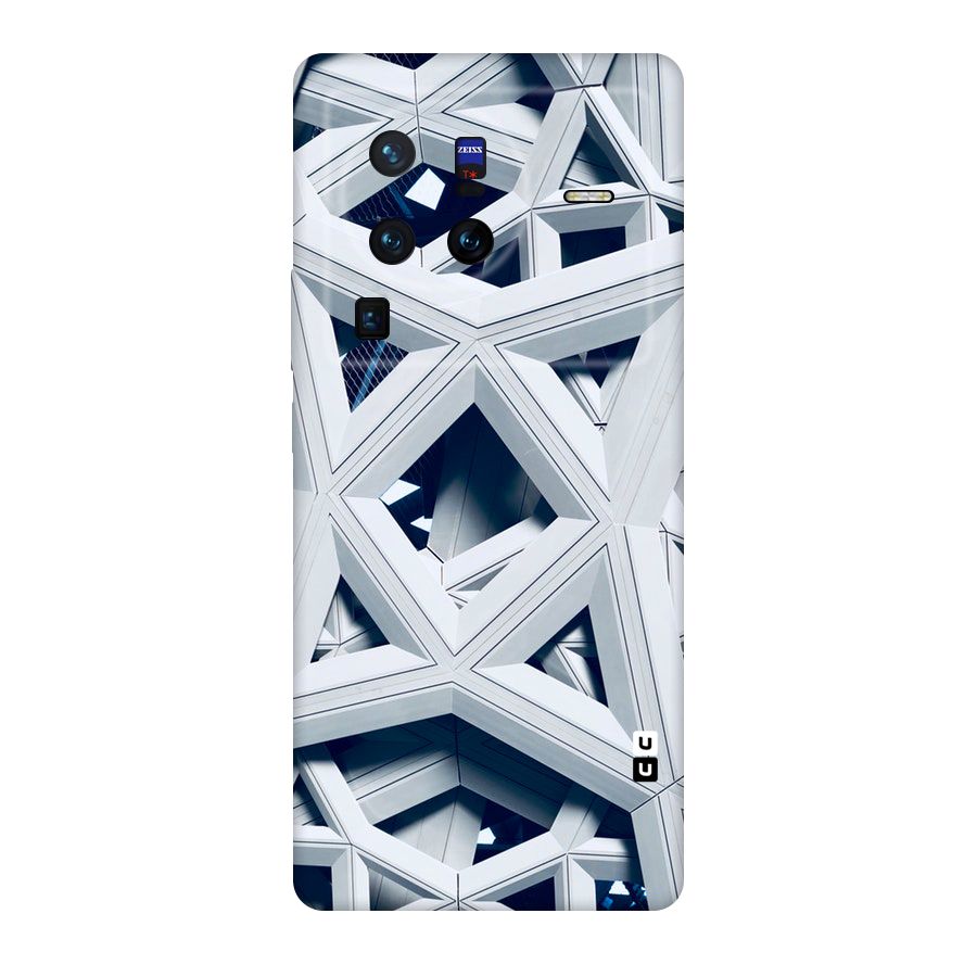 Abstract White Lines Original Polycarbonate Back Case for Vivo X80