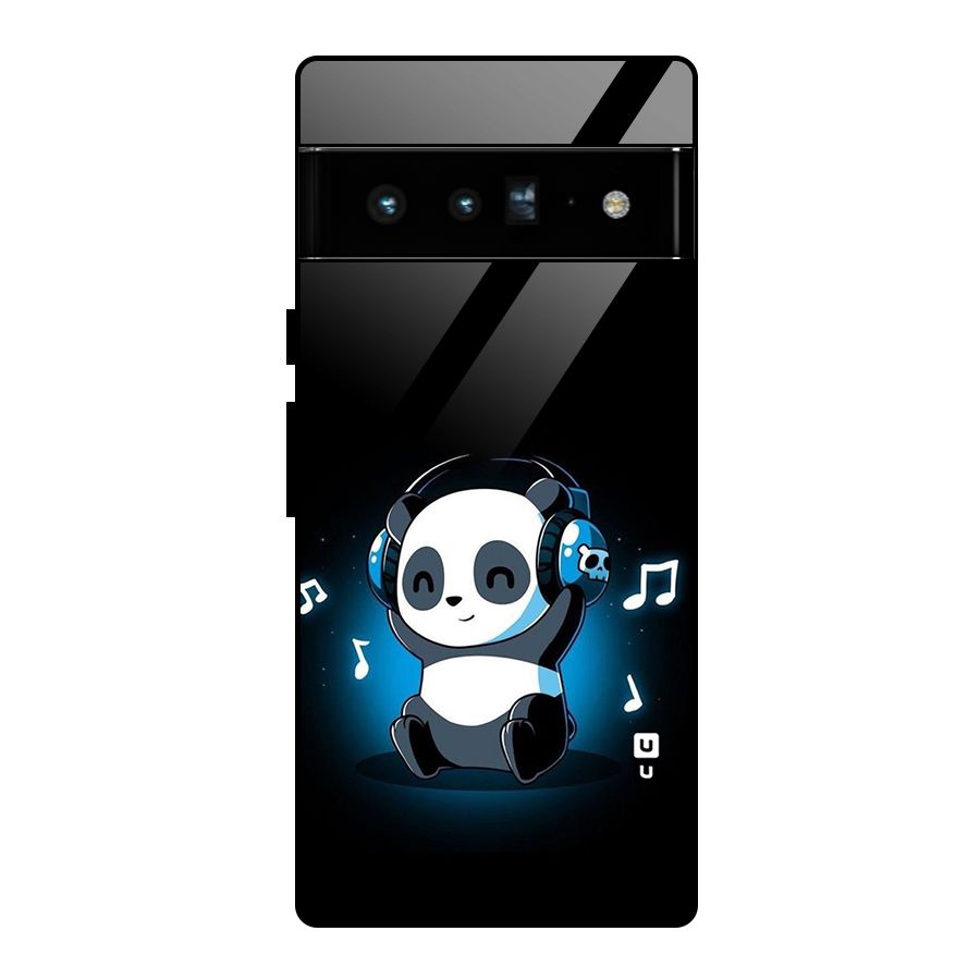 Adorable Panda Enjoying Music Glass Back Case for Google Pixel 6 Pro