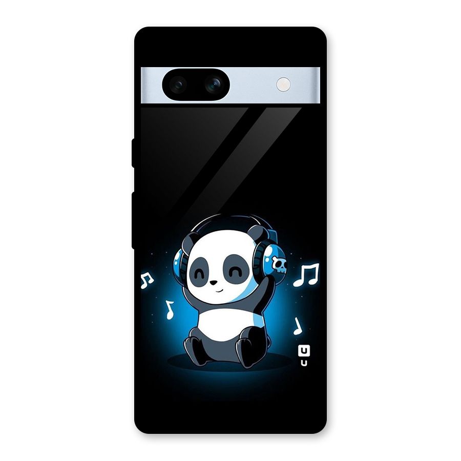 Adorable Panda Enjoying Music Glass Back Case for Google Pixel 7a