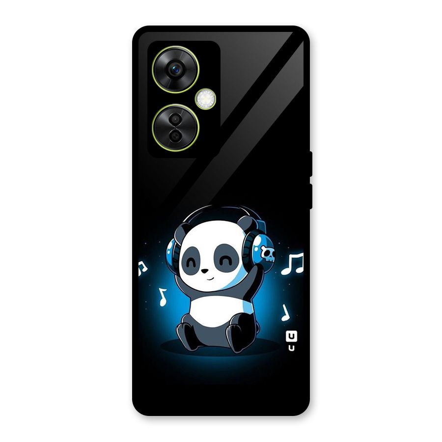 Adorable Panda Enjoying Music Glass Back Case for OnePlus Nord CE 3 Lite