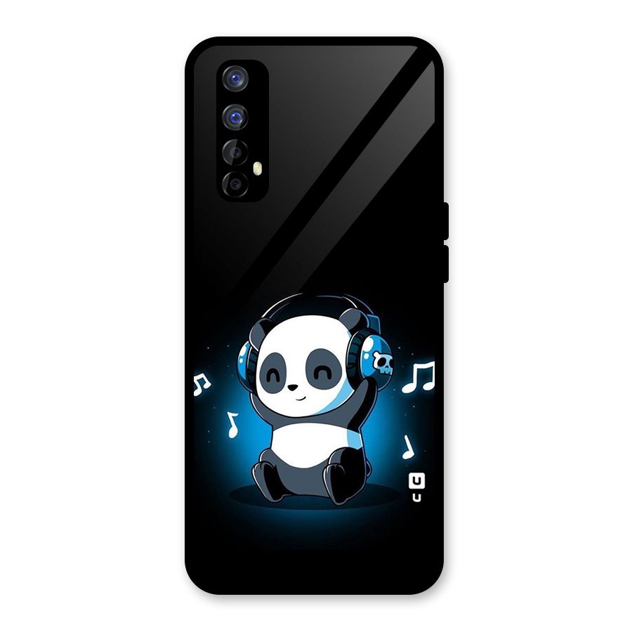 Adorable Panda Enjoying Music Glass Back Case for Realme 7