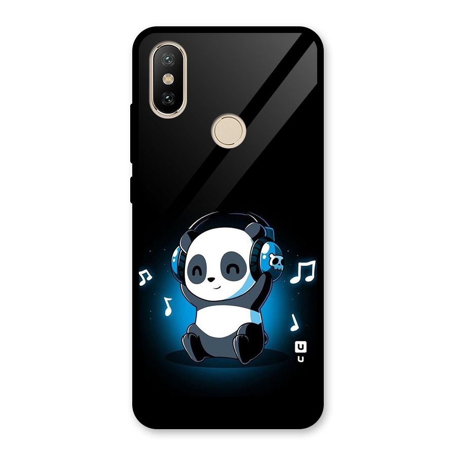 Adorable Panda Enjoying Music Glass Back Case for Redmi A2