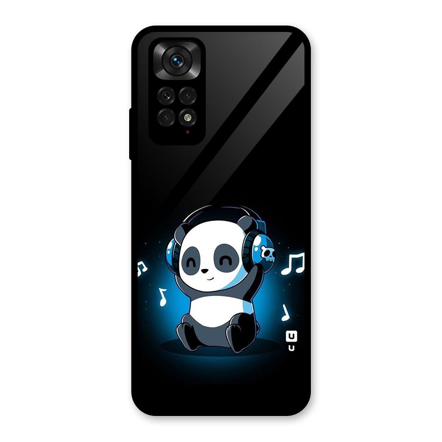 Adorable Panda Enjoying Music Glass Back Case for Redmi Note 11S