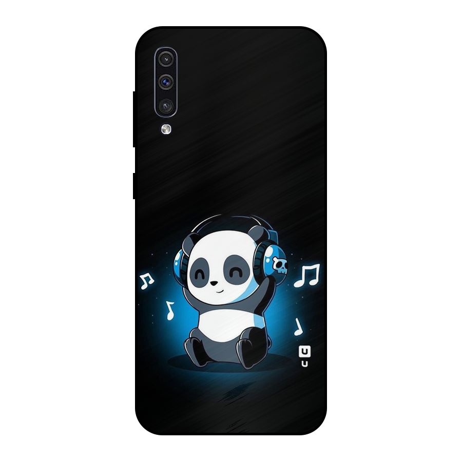 Adorable Panda Enjoying Music Metal Back Case for Galaxy A30s