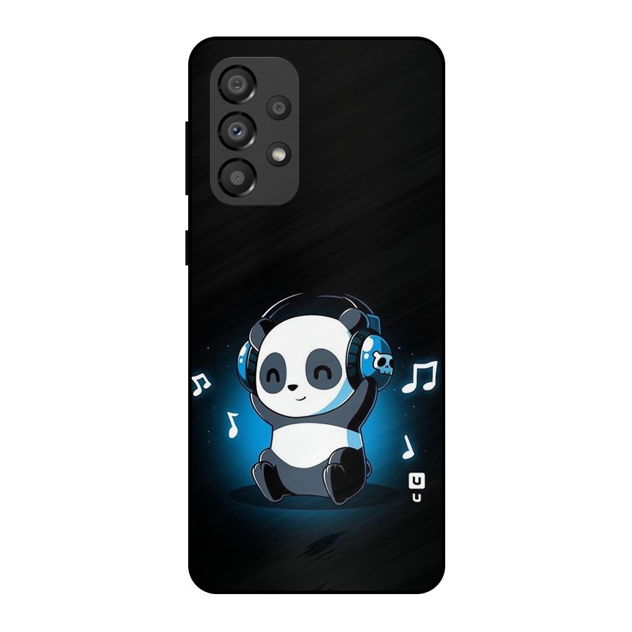 Adorable Panda Enjoying Music Metal Back Case for Galaxy A33 5G