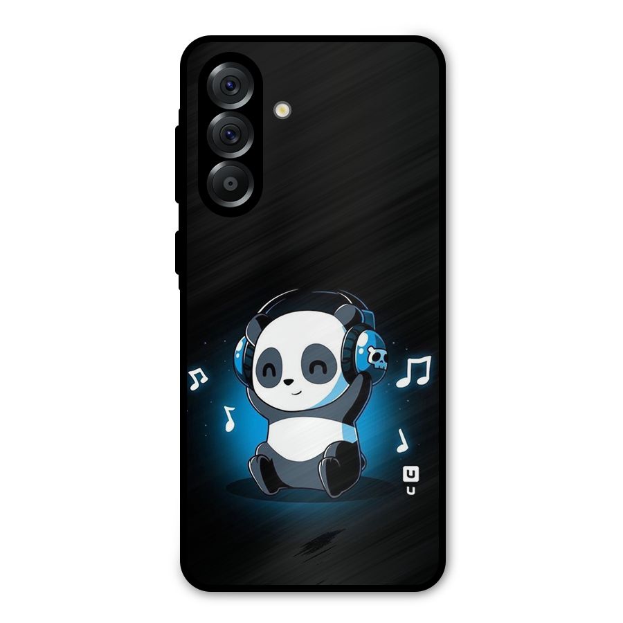 Adorable Panda Enjoying Music Metal Back Case for Galaxy A36