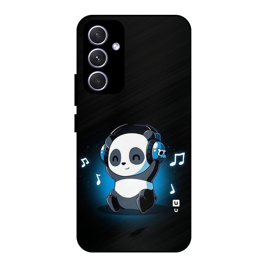 Adorable Panda Enjoying Music Metal Back Case for Galaxy A54