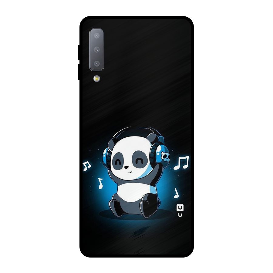Adorable Panda Enjoying Music Metal Back Case for Galaxy A7 (2018)