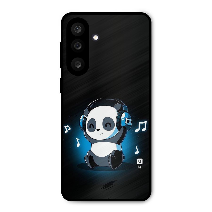 Adorable Panda Enjoying Music Metal Back Case for Galaxy F56