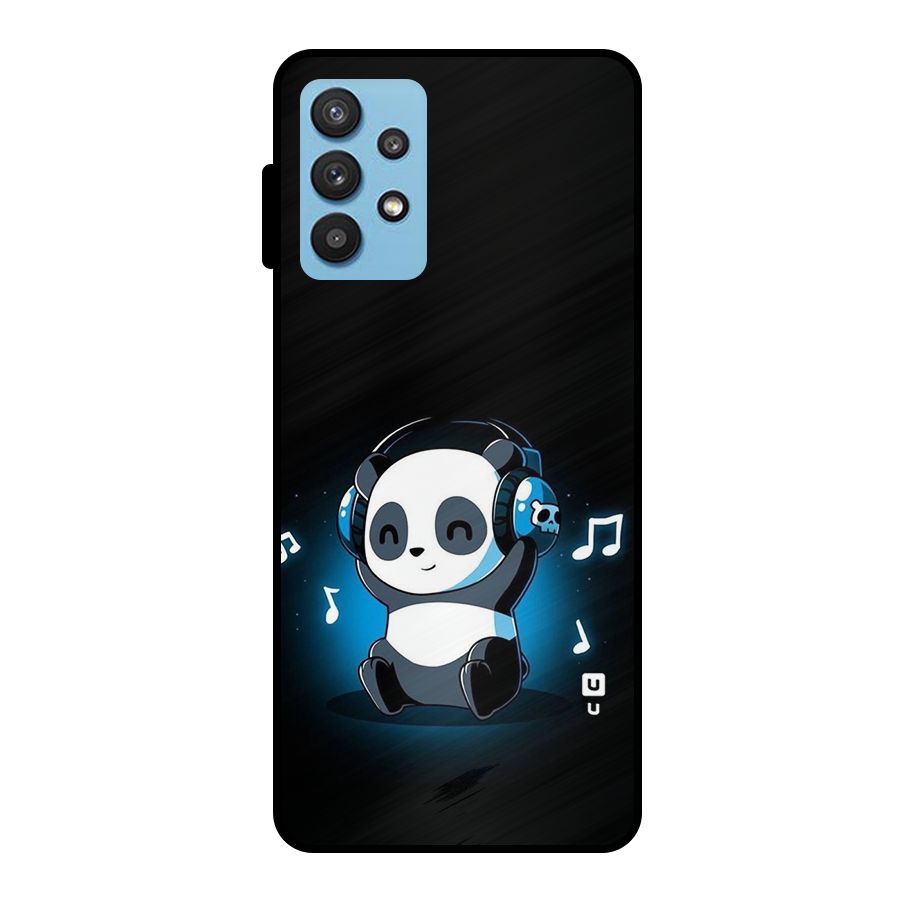 Adorable Panda Enjoying Music Metal Back Case for Galaxy M32 5G