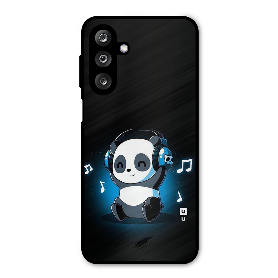 Adorable Panda Enjoying Music Metal Back Case for Galaxy M36