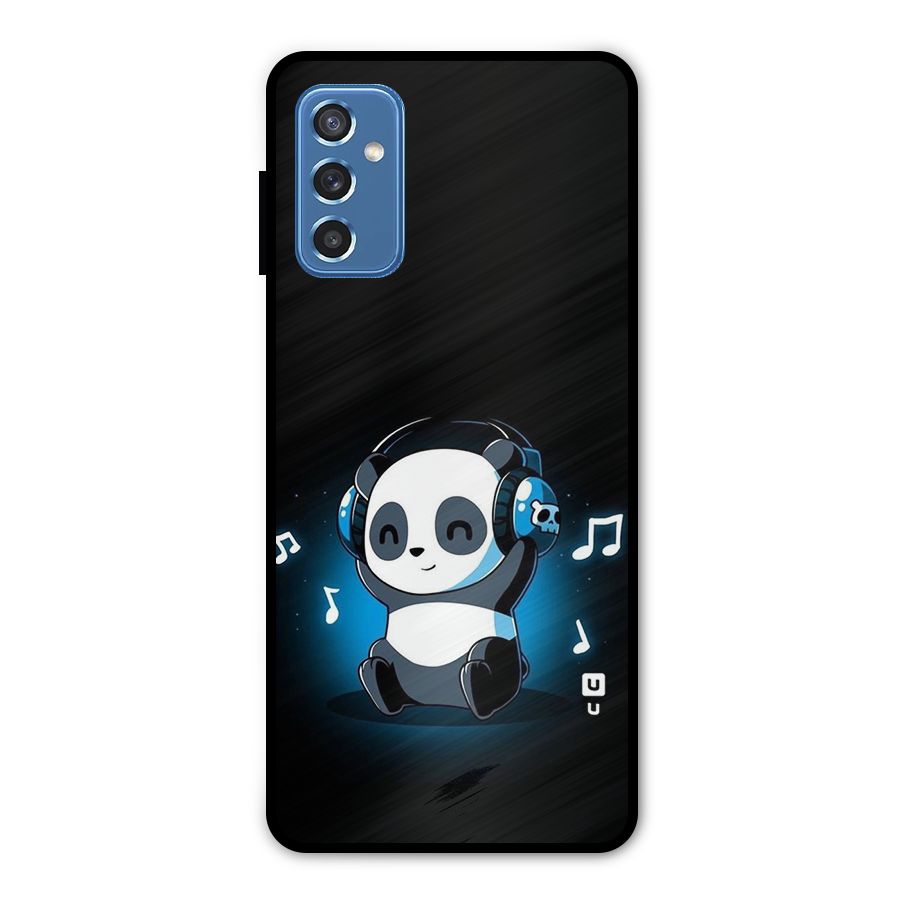 Adorable Panda Enjoying Music Metal Back Case for Galaxy M52 5G