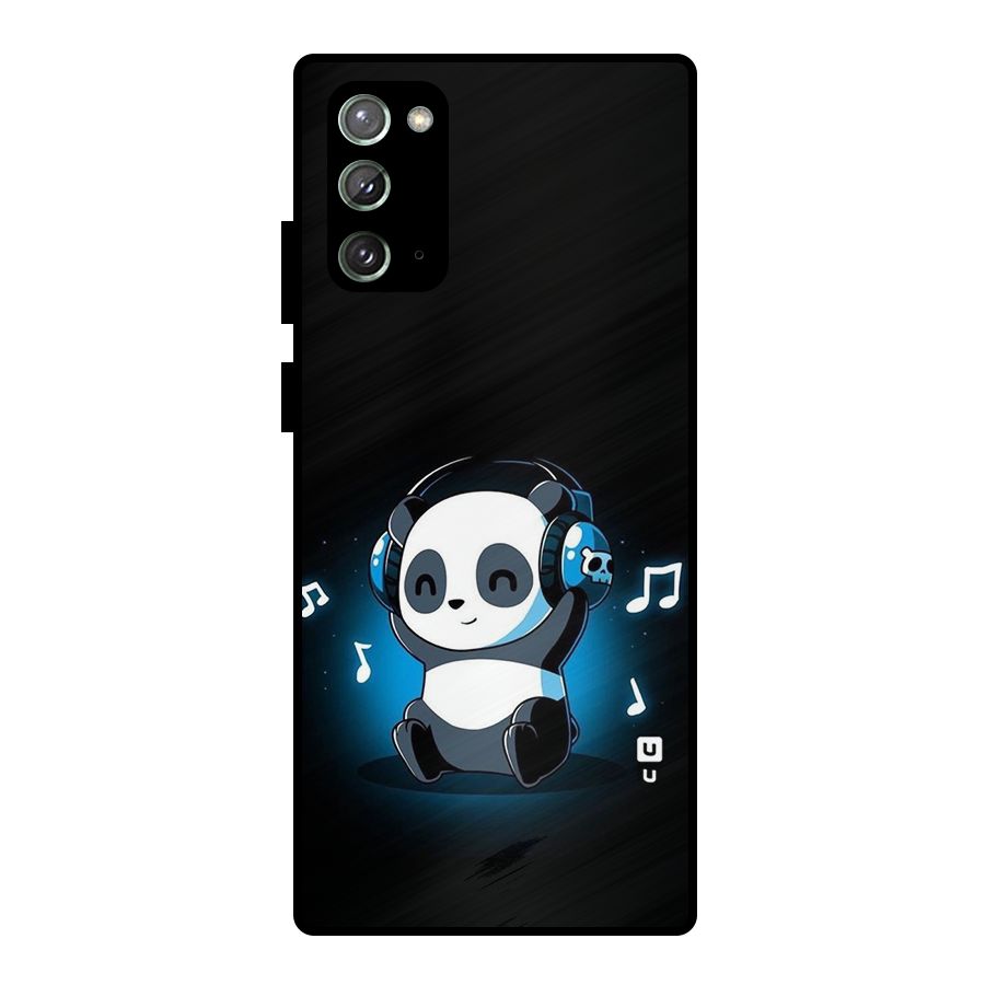 Adorable Panda Enjoying Music Metal Back Case for Galaxy Note 20