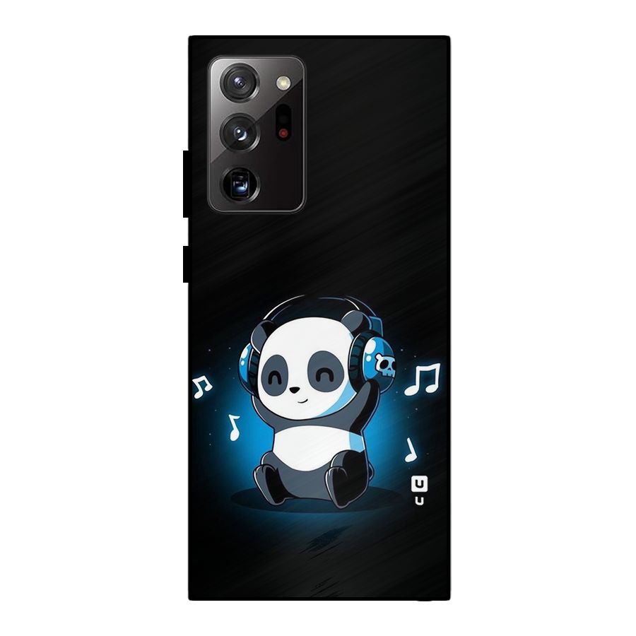 Adorable Panda Enjoying Music Metal Back Case for Galaxy Note 20 Ultra