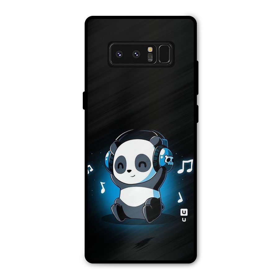 Adorable Panda Enjoying Music Metal Back Case for Galaxy Note 8