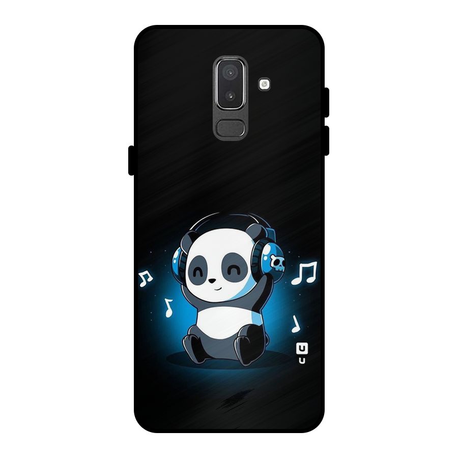 Adorable Panda Enjoying Music Metal Back Case for Galaxy On8 (2018)
