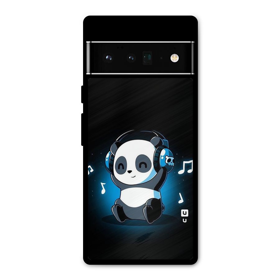 Adorable Panda Enjoying Music Metal Back Case for Google Pixel 6 Pro