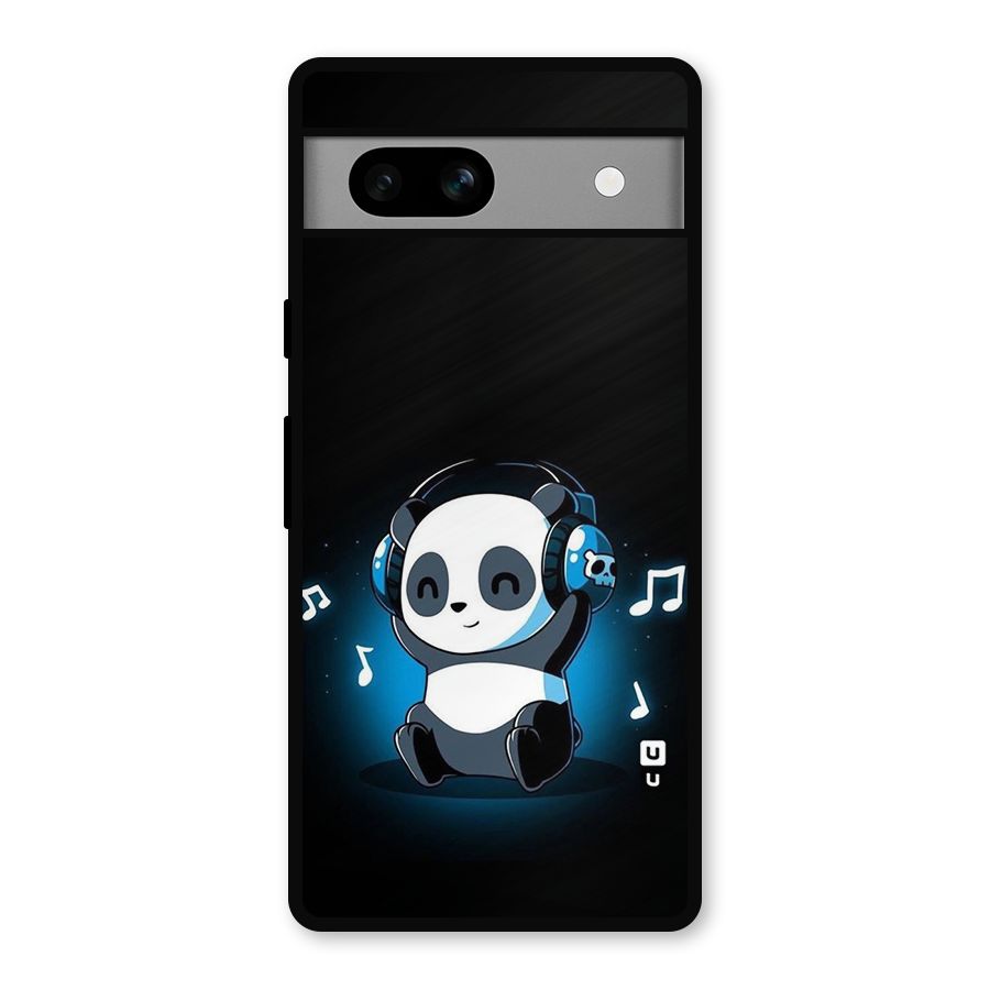 Adorable Panda Enjoying Music Metal Back Case for Google Pixel 7a