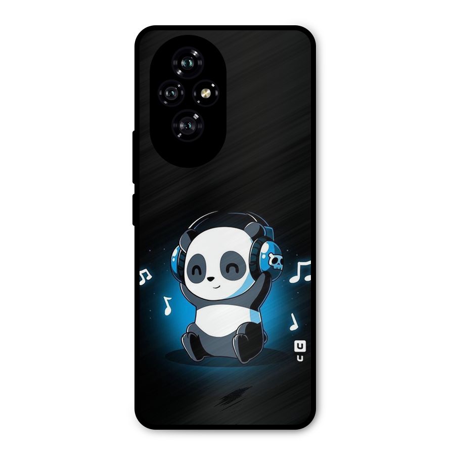 Adorable Panda Enjoying Music Metal Back Case for Honor 200