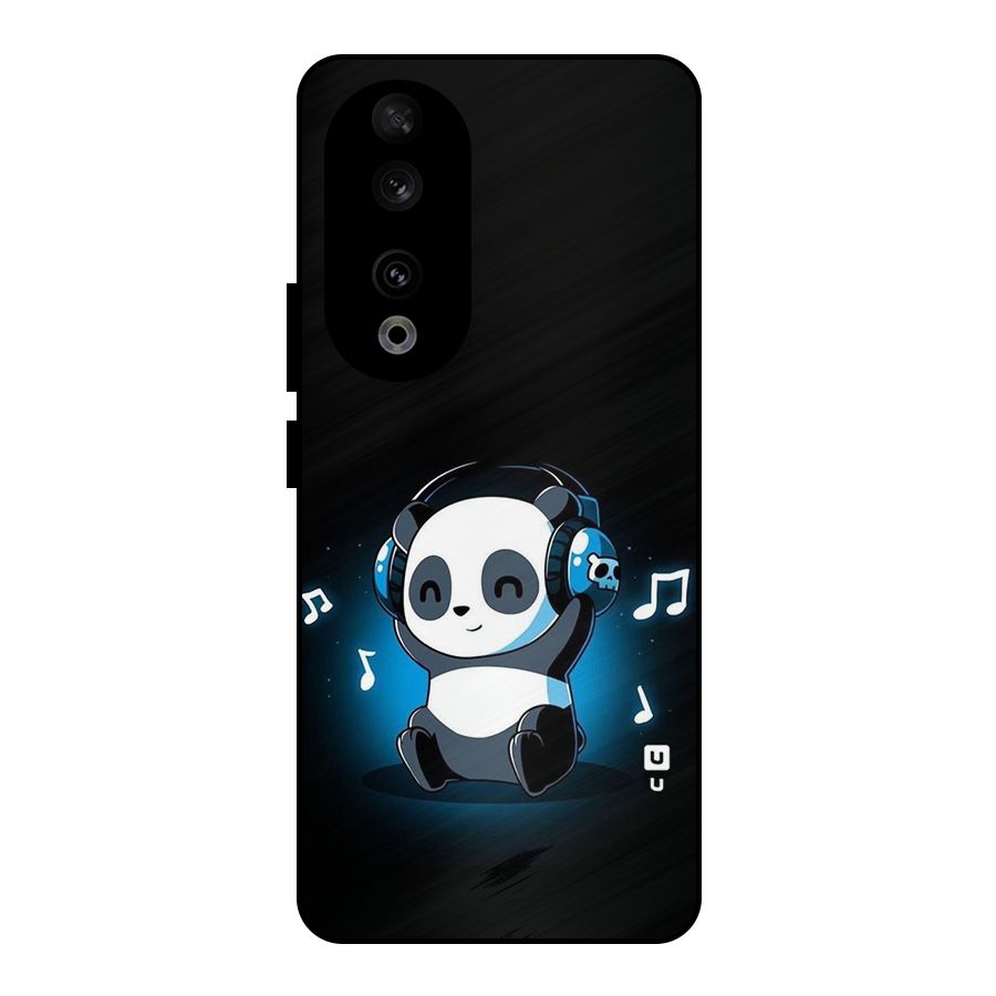 Adorable Panda Enjoying Music Metal Back Case for Honor 90