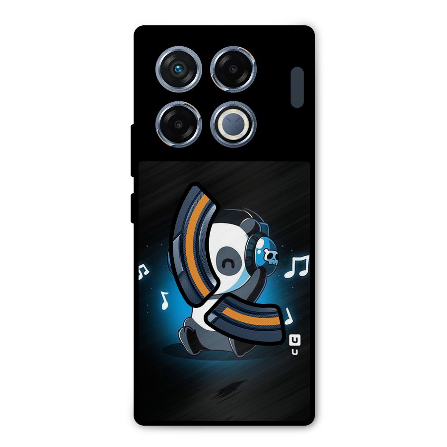 Adorable Panda Enjoying Music Metal Back Case for Infinix GT 20 Pro
