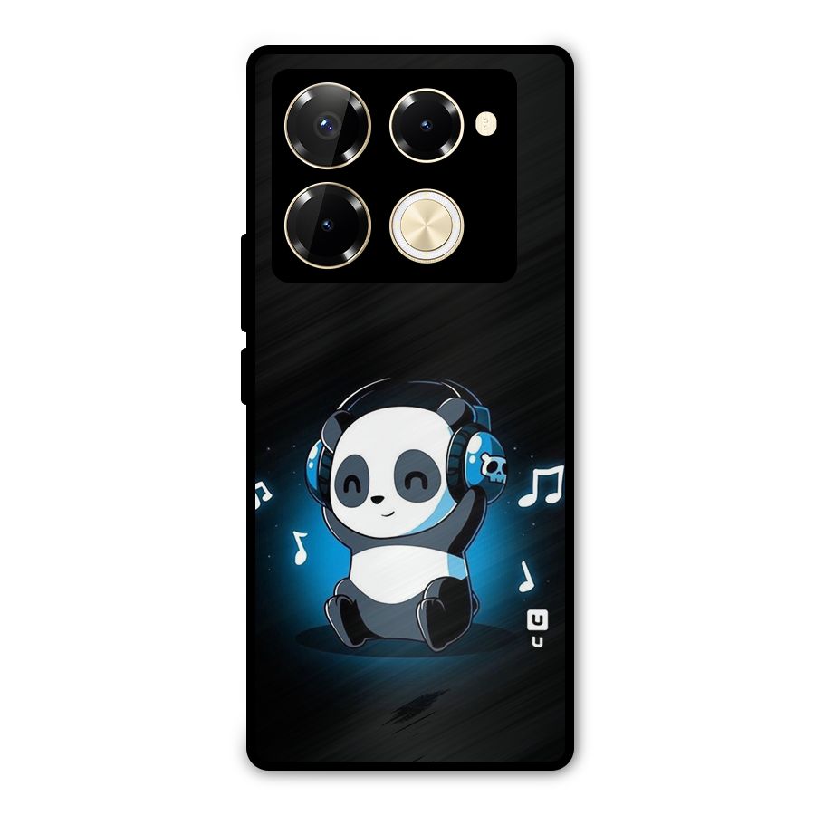 Adorable Panda Enjoying Music Metal Back Case for Infinix Note 40 Pro Plus