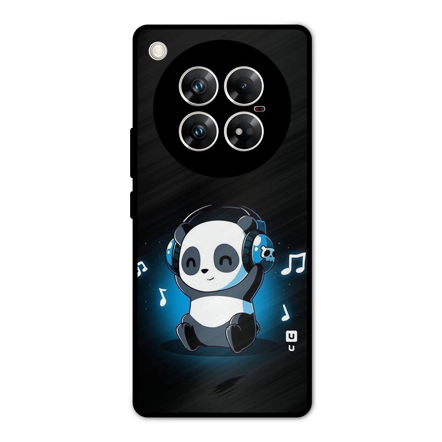 Adorable Panda Enjoying Music Metal Back Case for Infinix Zero 40 5G