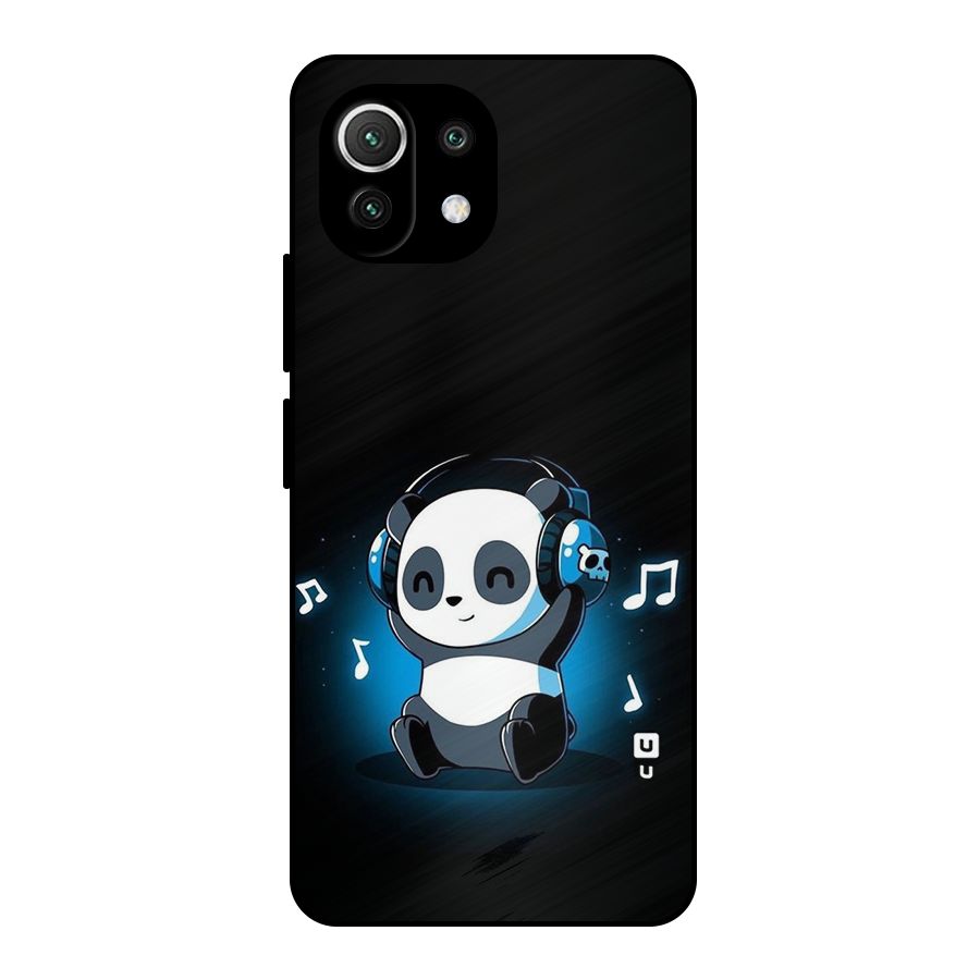 Adorable Panda Enjoying Music Metal Back Case for Mi 11 Lite NE 5G