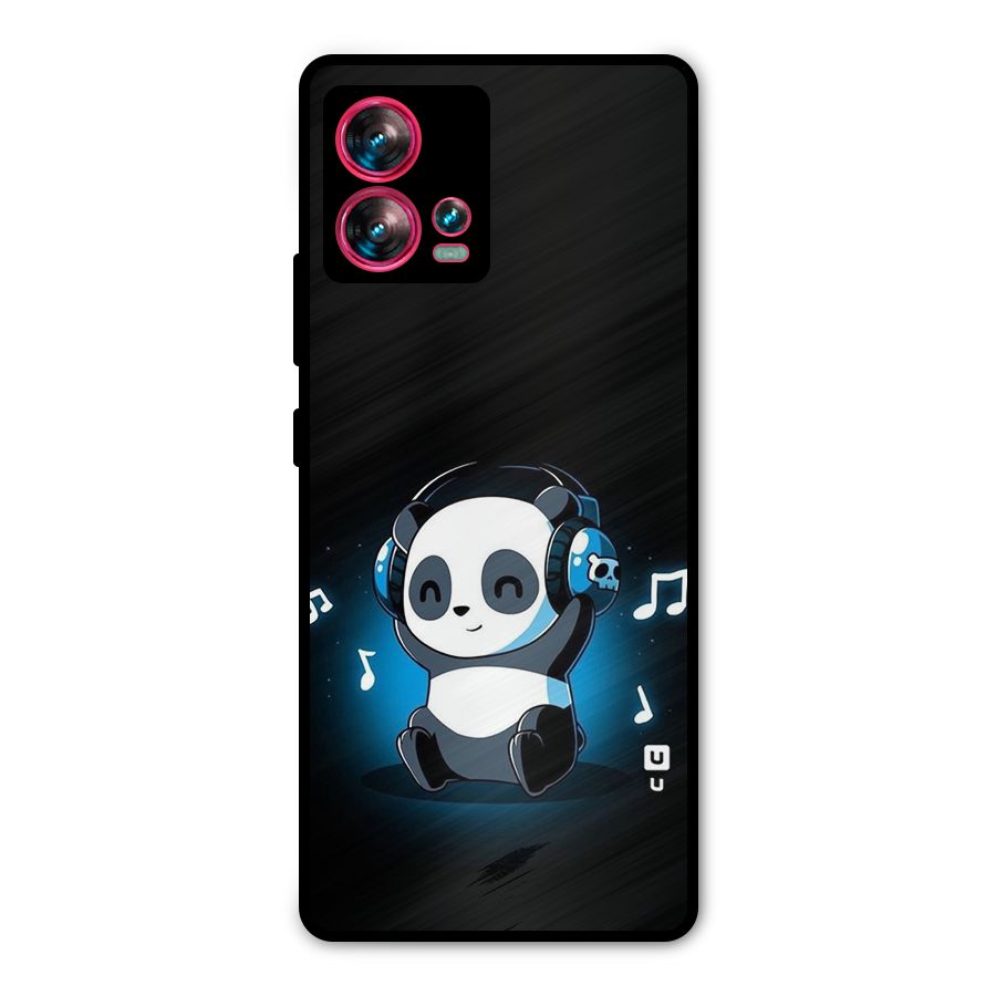 Adorable Panda Enjoying Music Metal Back Case for Motorola Edge 30 Fusion