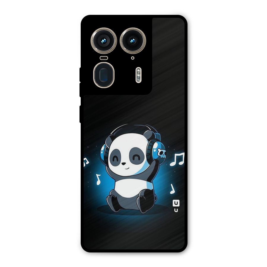 Adorable Panda Enjoying Music Metal Back Case for Motorola Edge 50 Ultra