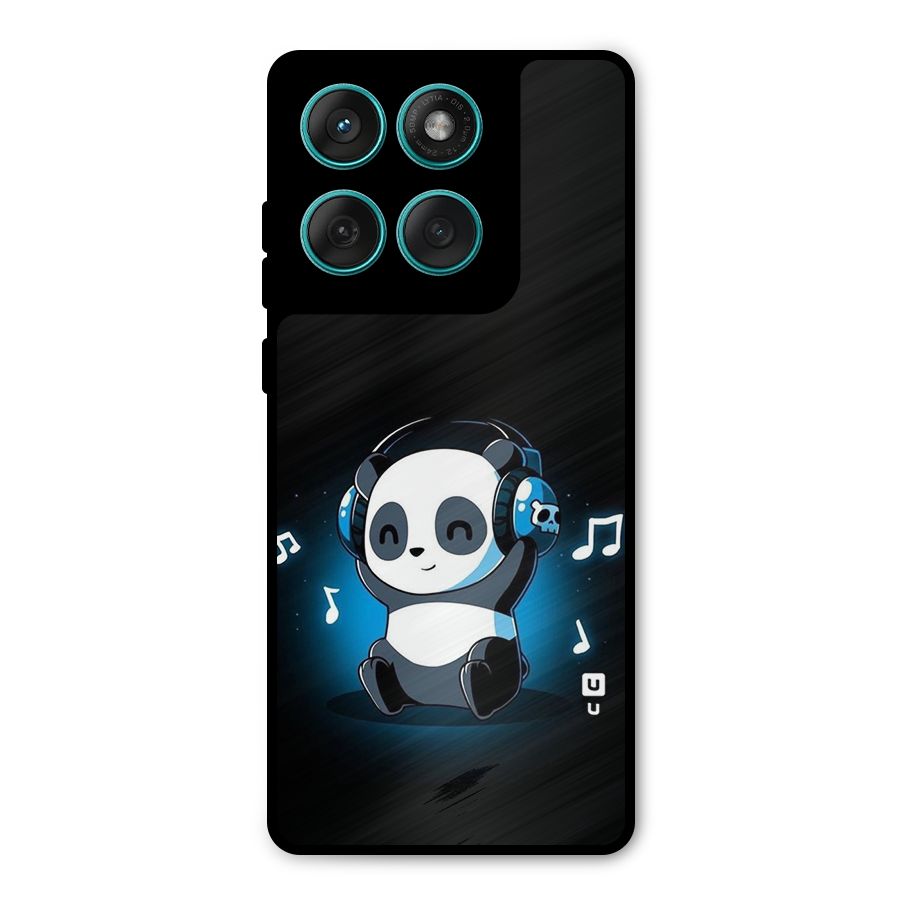 Adorable Panda Enjoying Music Metal Back Case for Motorola Edge 60 Fusion