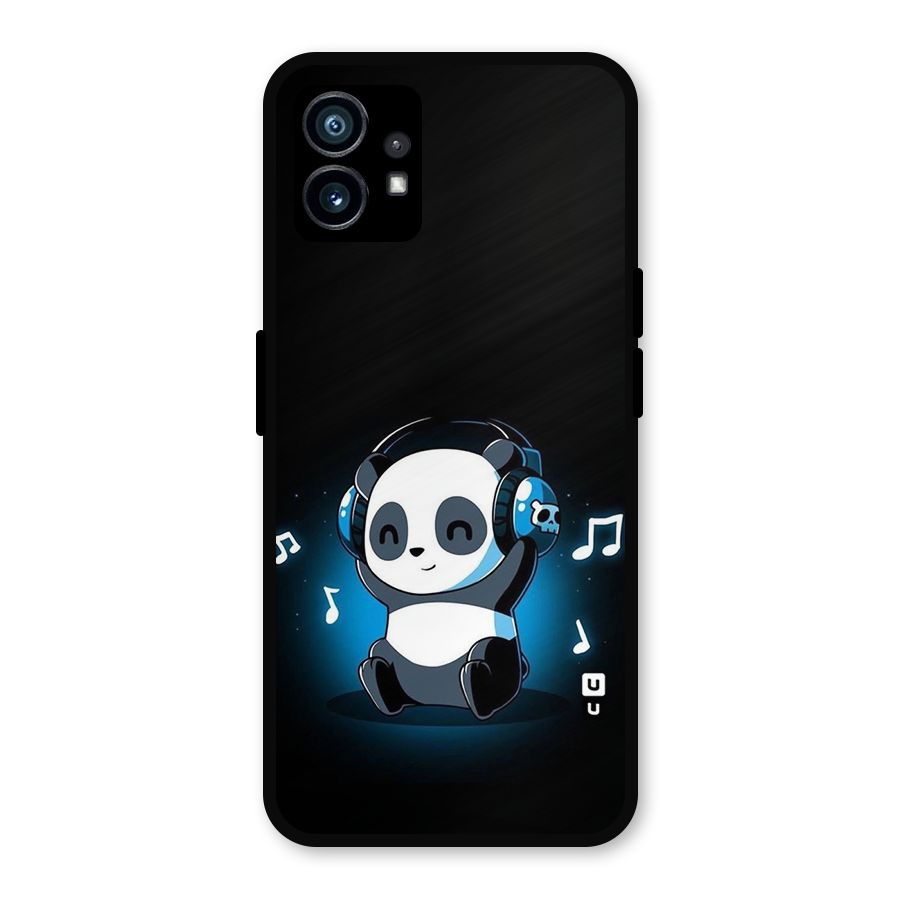 Adorable Panda Enjoying Music Metal Back Case for Nothing Phone 1