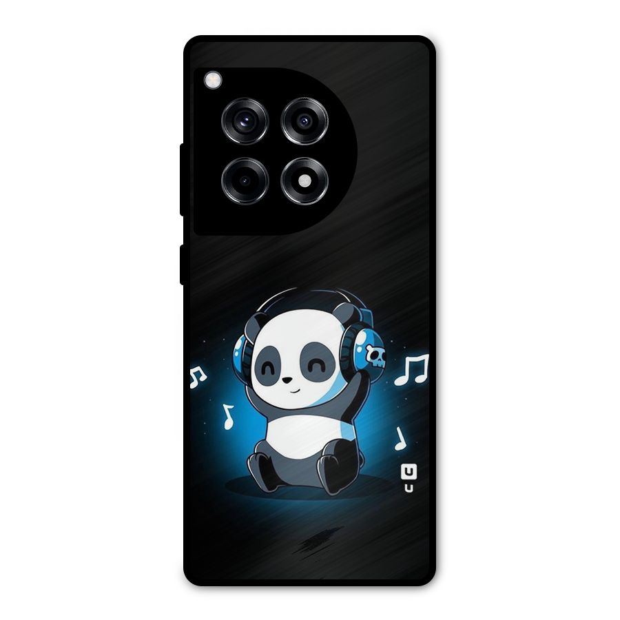 Adorable Panda Enjoying Music Metal Back Case for OnePlus 12R