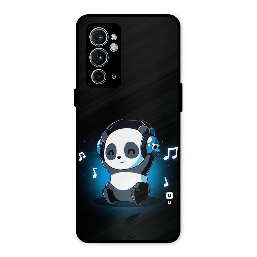 Adorable Panda Enjoying Music Metal Back Case for OnePlus 9RT 5G