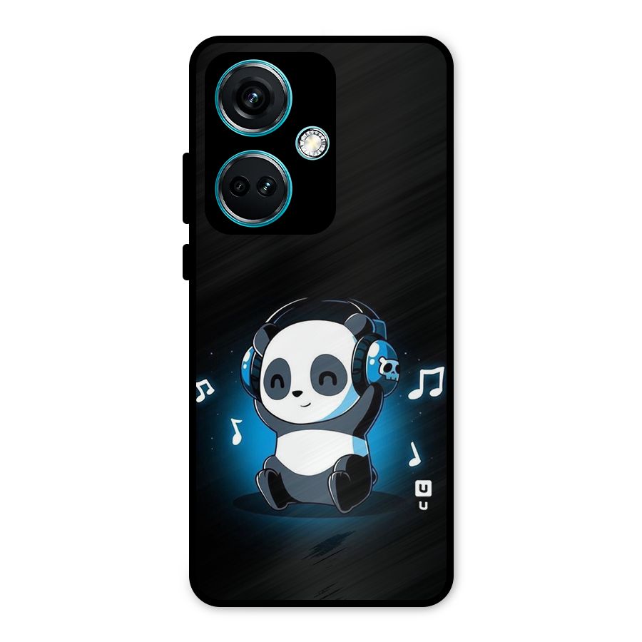 Adorable Panda Enjoying Music Metal Back Case for OnePlus Nord CE 3 5G