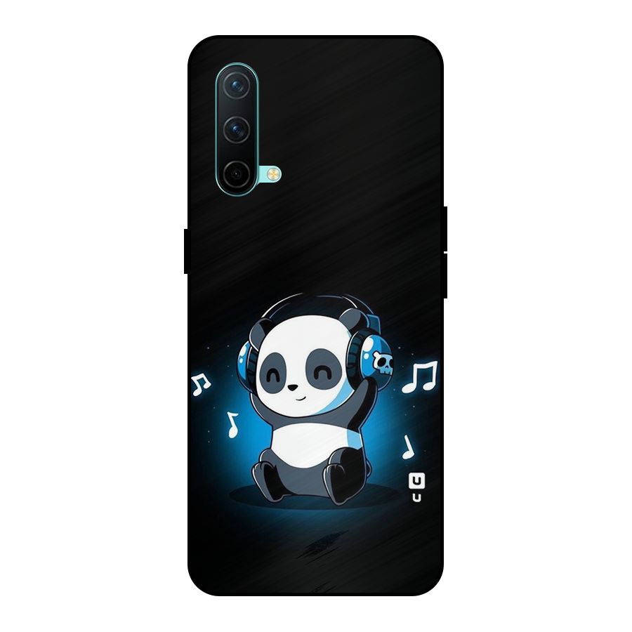 Adorable Panda Enjoying Music Metal Back Case for OnePlus Nord CE 5G