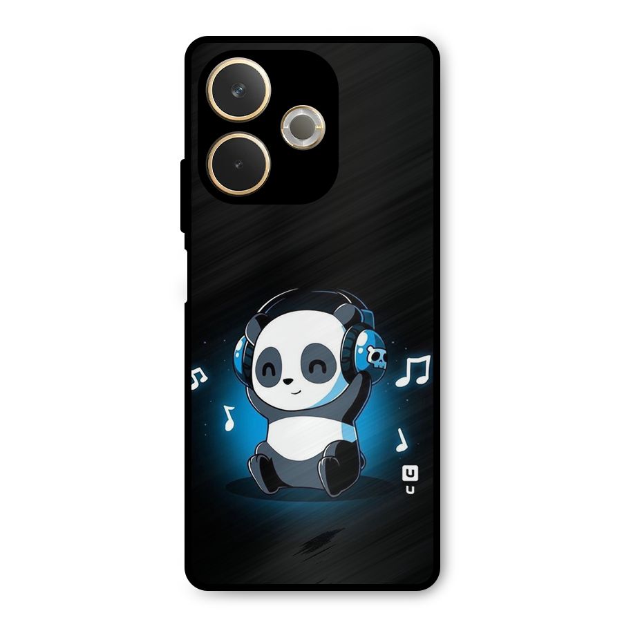 Adorable Panda Enjoying Music Metal Back Case for Oppo A5 Pro