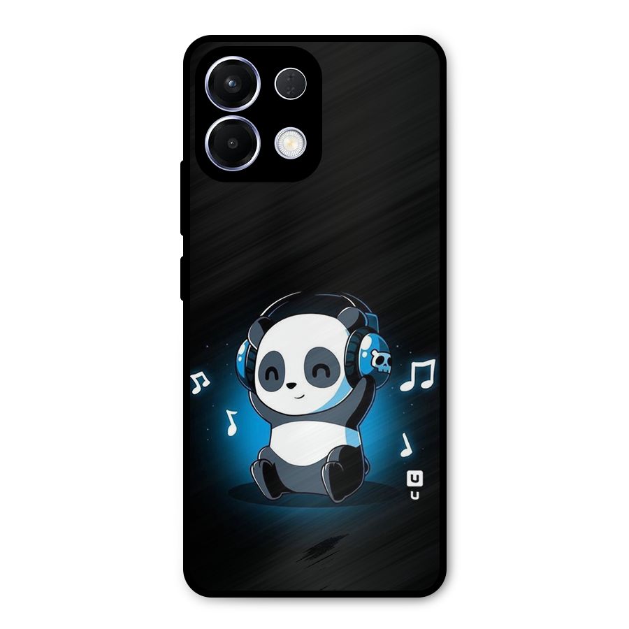 Adorable Panda Enjoying Music Metal Back Case for Oppo K13