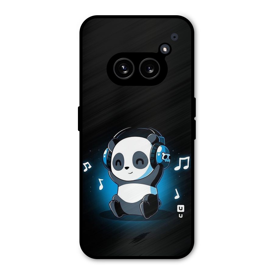 Adorable Panda Enjoying Music Metal Back Case for Nothing Phone 2a