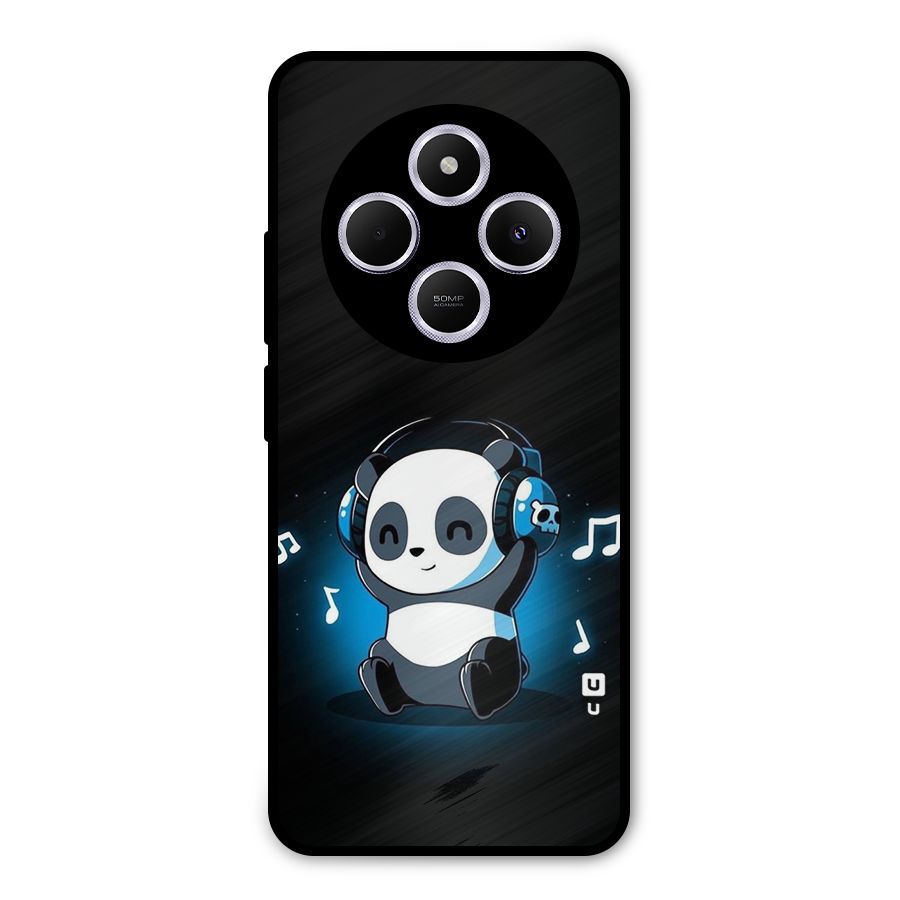 Adorable Panda Enjoying Music Metal Back Case for Poco M7
