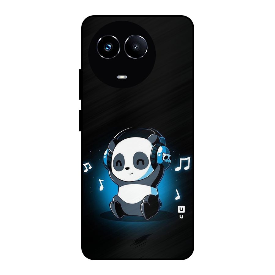 Adorable Panda Enjoying Music Metal Back Case for Realme 11 5G
