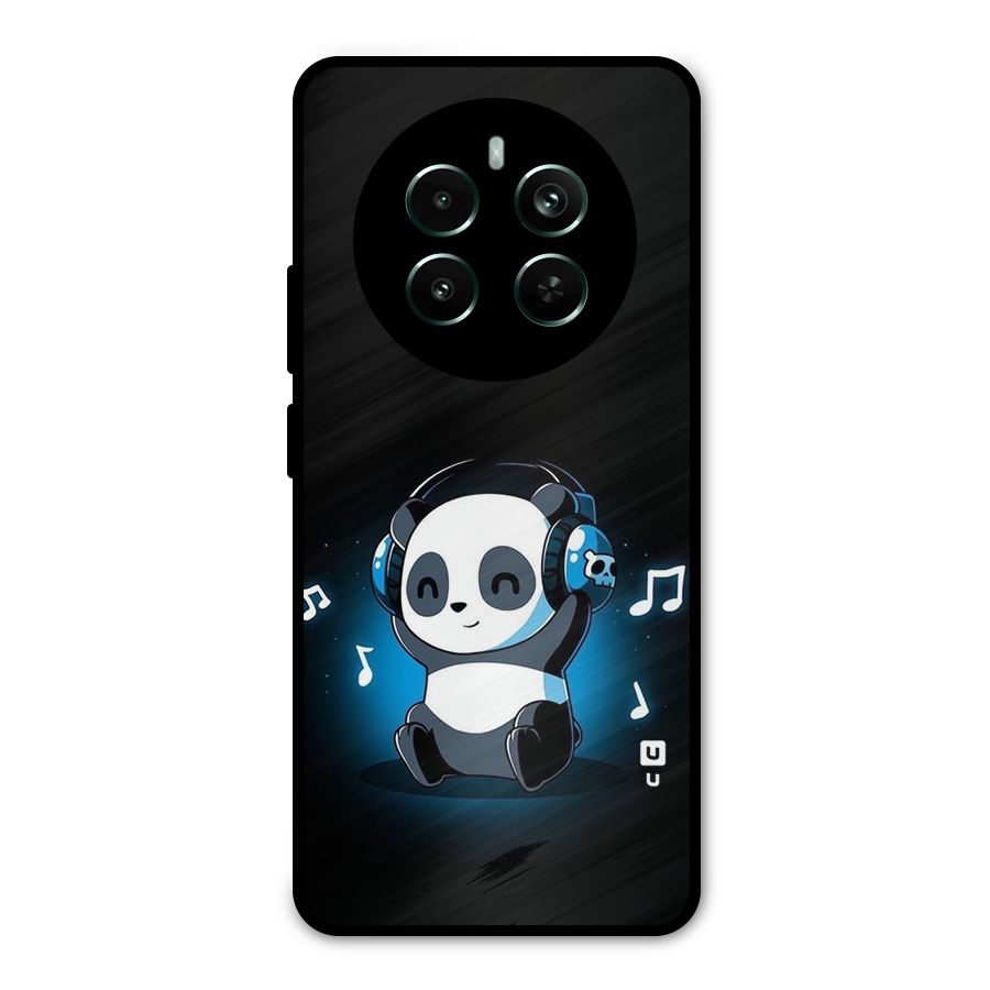 Adorable Panda Enjoying Music Metal Back Case for Realme 12 Plus